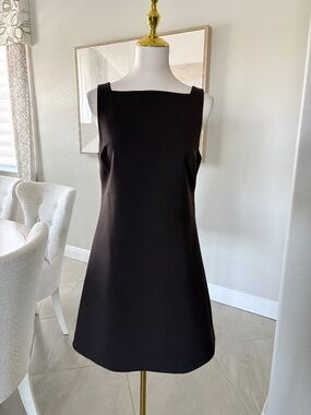 NWT Theory High Square Neck Mink Tailor Stretch Dress